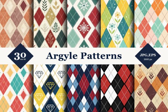 Argyle Style Seamless Patterns 01