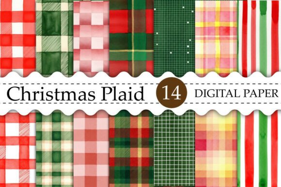 Christmas Plaid and Stripe Patterns: Beautiful Digital Papers for Creative Projects