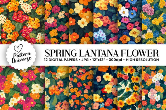 Colorful Spring Lantana Flowers Patterns