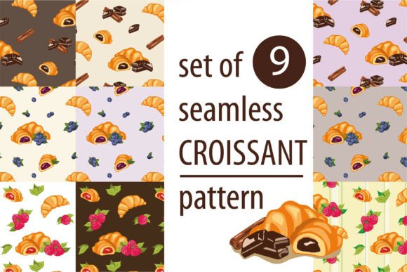 Croissant Berry Seamless Patterns: A Versatile Asset for Creative Projects