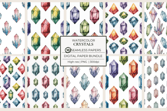 Crystals Seamless Paper Patterns