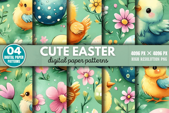 Cute Easter Patterns Digital Pattern 3: Add Charm to Your Springtime Creations