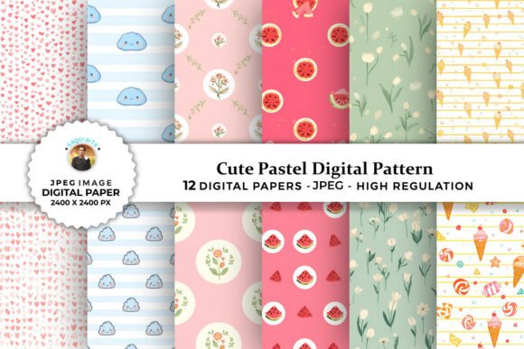 Cute Pastel Digital Patterns