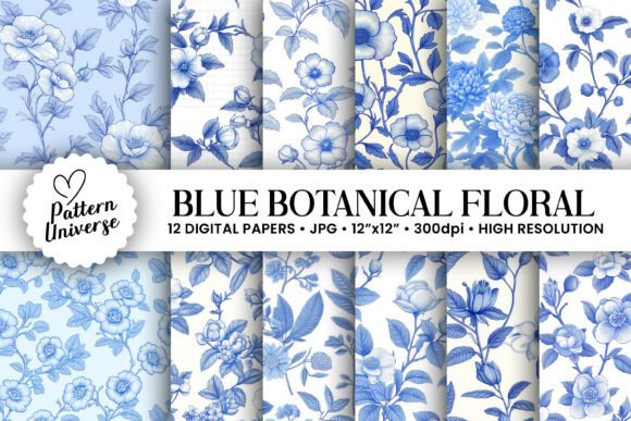 Elevate Your Crafts with Blue Botanical Flowers Seamless Patterns: A Comprehensive Guide to AI-Generated Digital Design