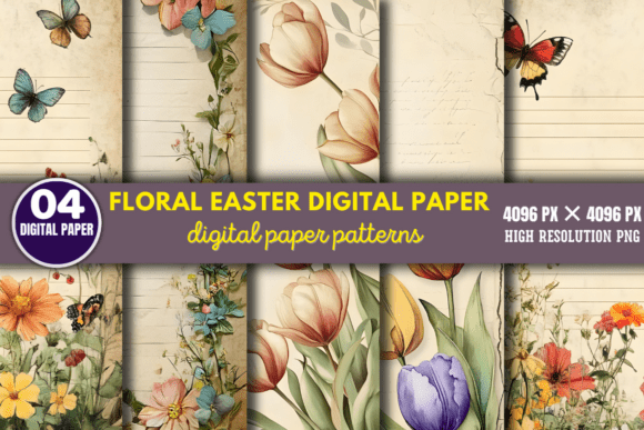 Enhancing Creative Projects with Floral Easter Digital Paper Patterns 2