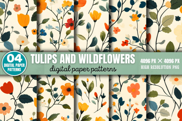 Enhancing Your Projects with Spring Flowers and Leaves Patterns 4