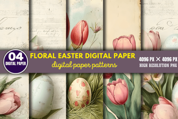 Floral Easter Digital Paper Patterns 4: Add Style to Your Projects