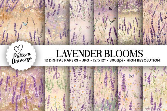 Lavender Blooming Wildflowers Patterns: Elevating Digital Craftsmanship with AI-Generated Artistry