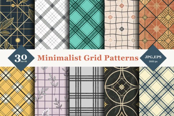 Minimalist Grid Seamless Patterns 05: A Modern Design Resource