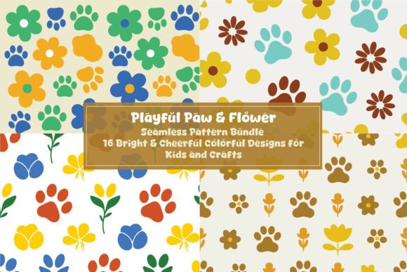 Playful Paw Flower Patterns for Creative Projects