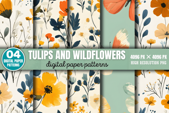 Spring Flowers and Leaves Patterns 5: A Mini Bundle for Creative Projects