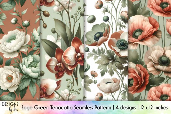 Terracotta Floral Seamless Patterns: Elevating Your Design Projects with Earthy Elegance