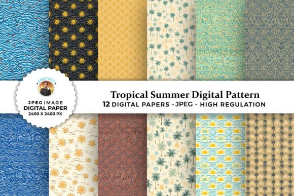 Tropical Summer Digital Patterns: Vibrant Designs for Creative Projects