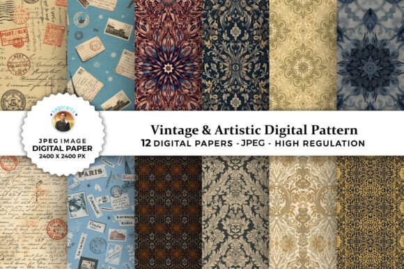 Vintage Artistic Digital Patterns: Timeless Elegance for Modern Creative Projects
