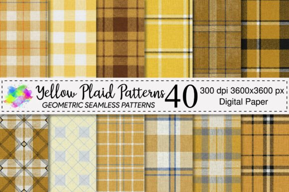Yellow Plaid Patterns Bundle for Creative Projects